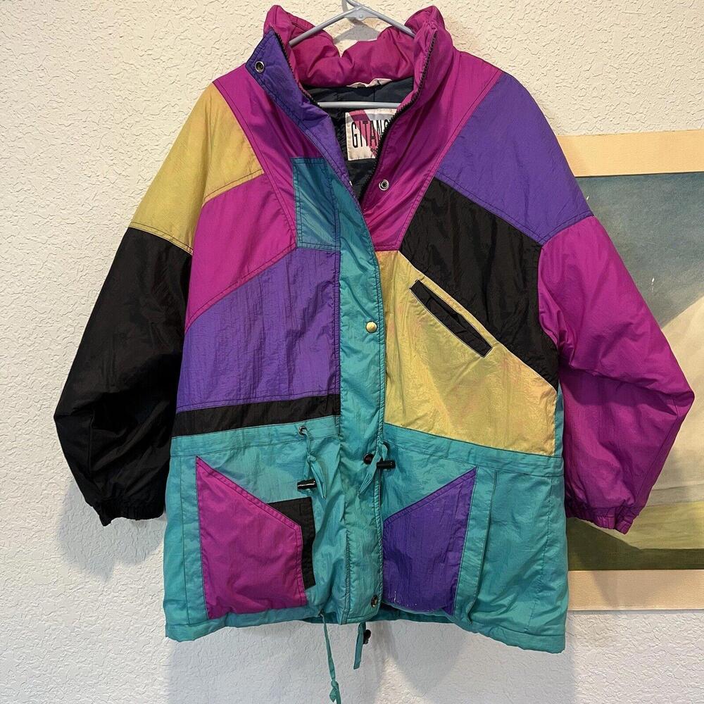 Vintage 80s/90s Gitano Outerwear Colorblock Surfing/Winter Jacket Size‎ Medium